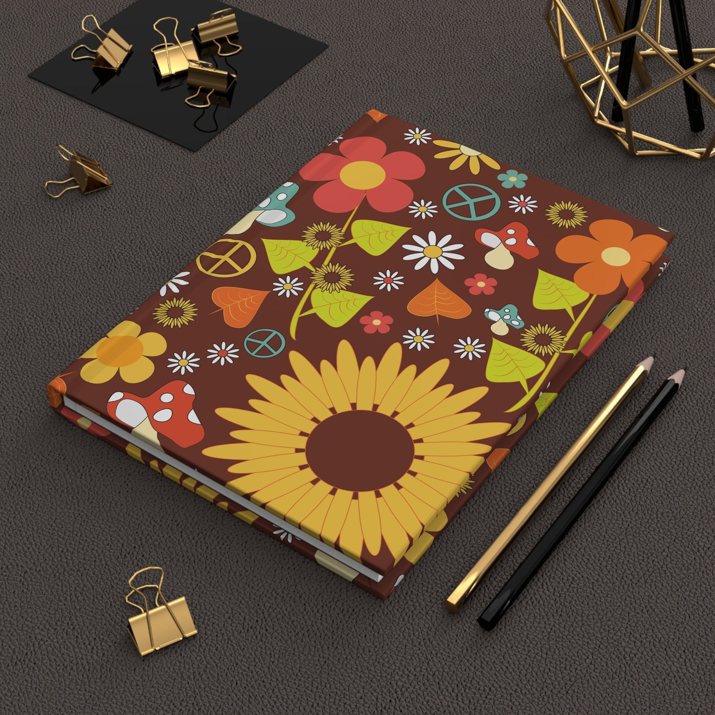 70s All Pattern Design Hardcover Journal Matte | 70s Themed | 70s Notebooks | 5.75” x 8”, 150 lined pages (75 sheets)