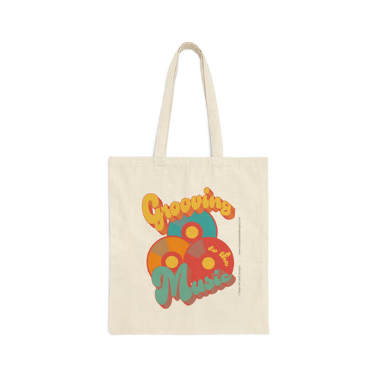 Grooving to the Music Tote Bag | Retro 70s Tote Bag