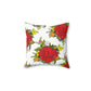 Red Rose Pattern Polyester Square Pillow | Valentine's Pillow, Gifts for her and him